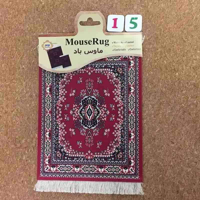 Mini Woven Rug Mat, Retro Style Carpet Pattern, Cup Mouse Pad