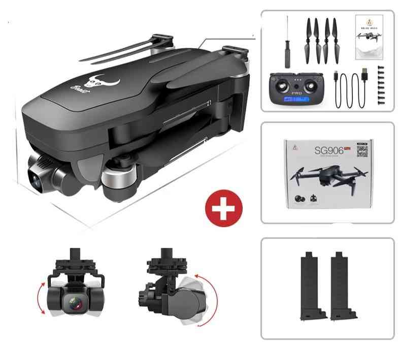 Wifi fpv 4k hd-kamera tvåaxlig anti-shake självstabiliserande gimbal borstlös quadcopter dron