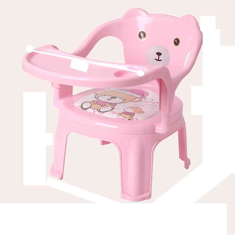 Children's Dining Chair With Plate, Baby Eating Table Plastic Stool