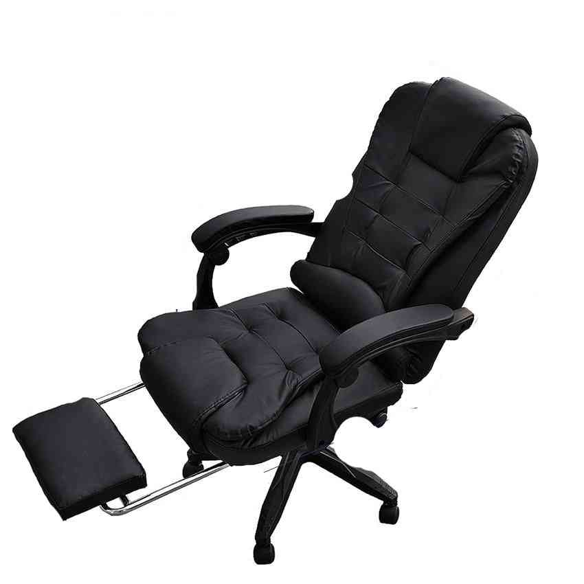 Pu Leather- Rotatable Lift With Footrest Reclining, Nylon Feet, Office Chair