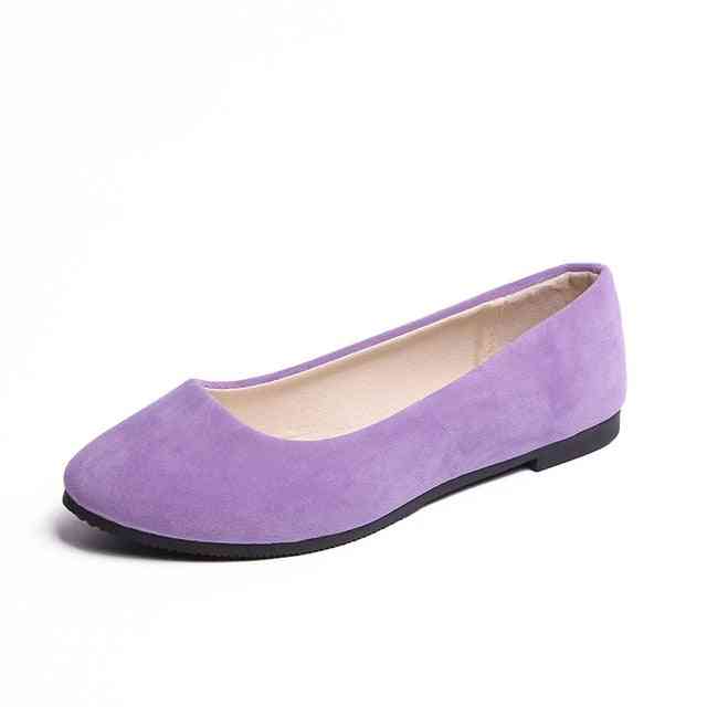 Faux Suede Candy Color Loafers, Women Fur Flats Warm Ladies Shoes Set-2