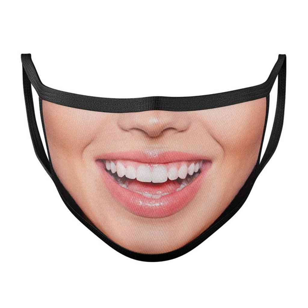 3d-half Face Lip, Mouth Print, Mask
