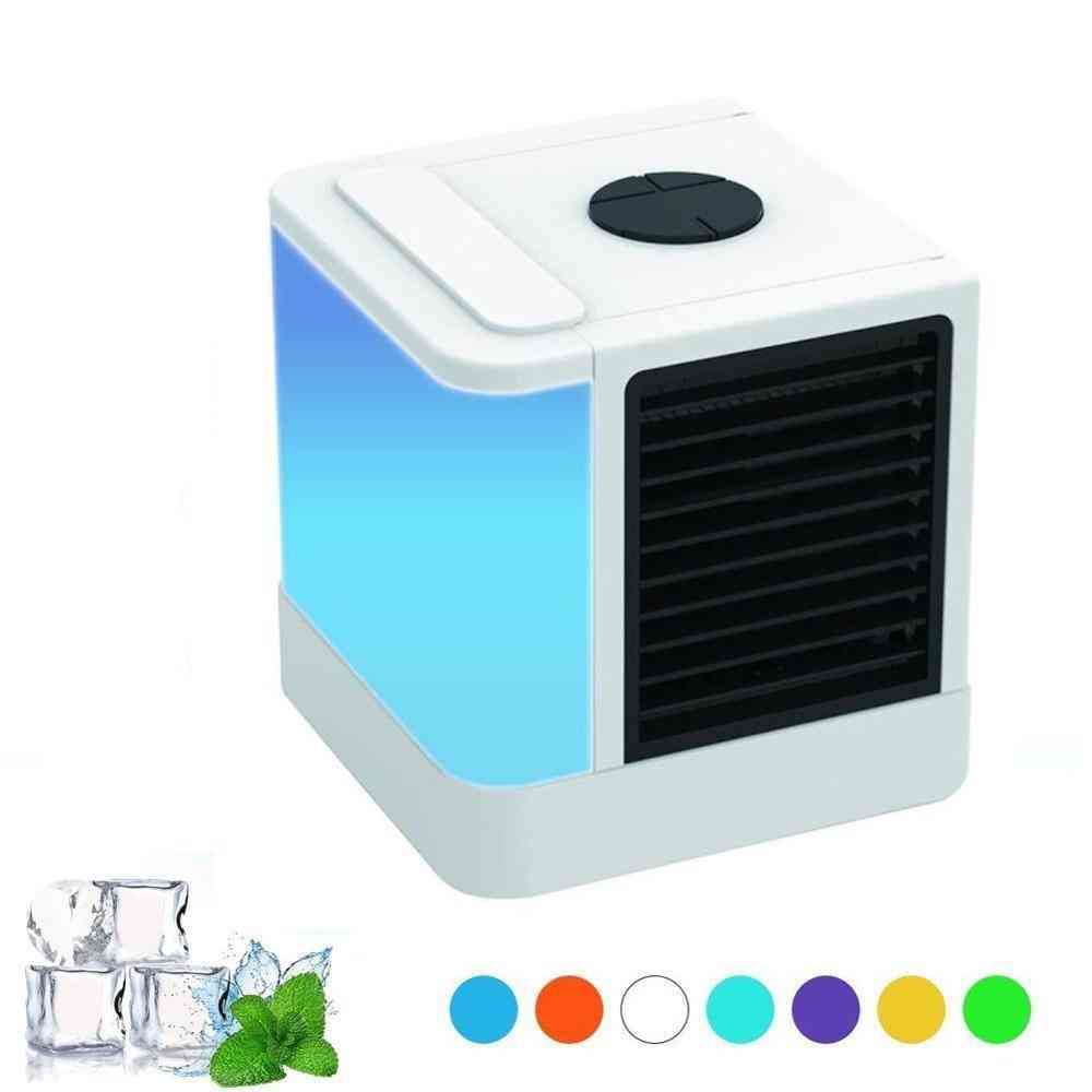 Air conditionné portable, humidificateur - ventilateur de bureau lumineux 7 couleurs