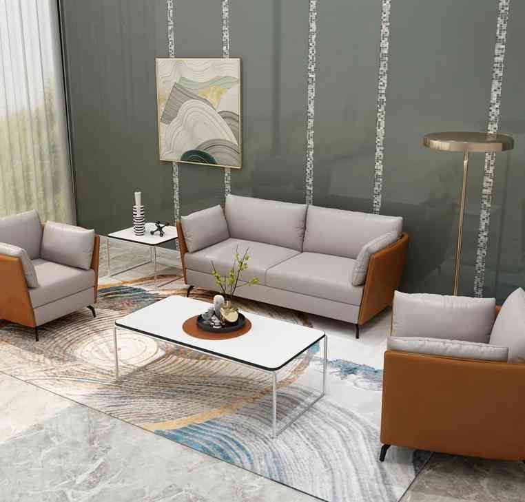 Salon moderne, meubles de canapé, ensemble de canapés en cuir