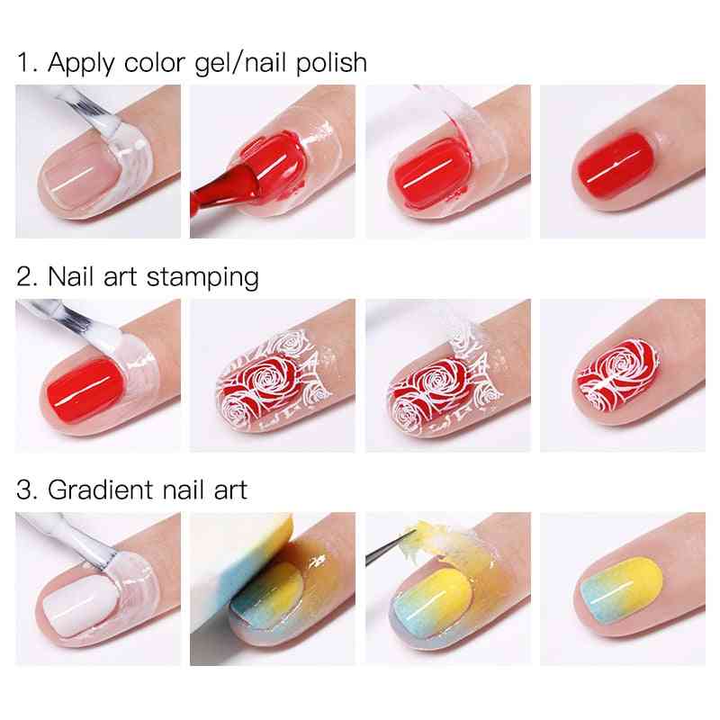 Anticongelante peel off nail art, látex líquido con pinzas, protector de piel para cutículas esmalte de uñas