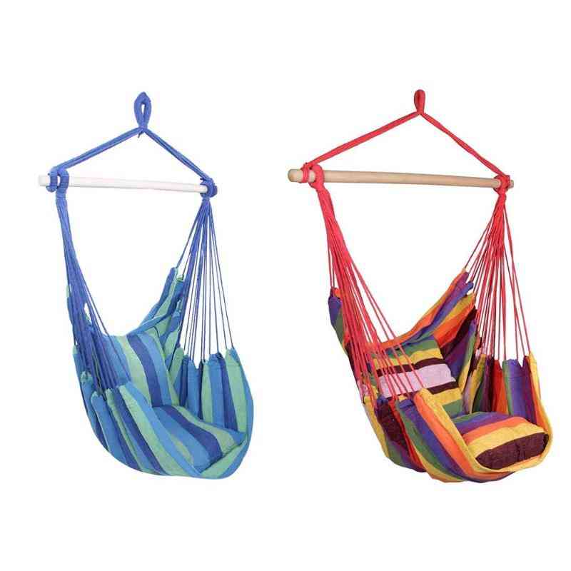 Garden Hanging Rope Chair With Two Pillows Camping