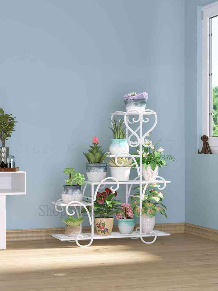 Flower Shelf Indoor Balcony Stand, Iron Hanging Orchid Rack