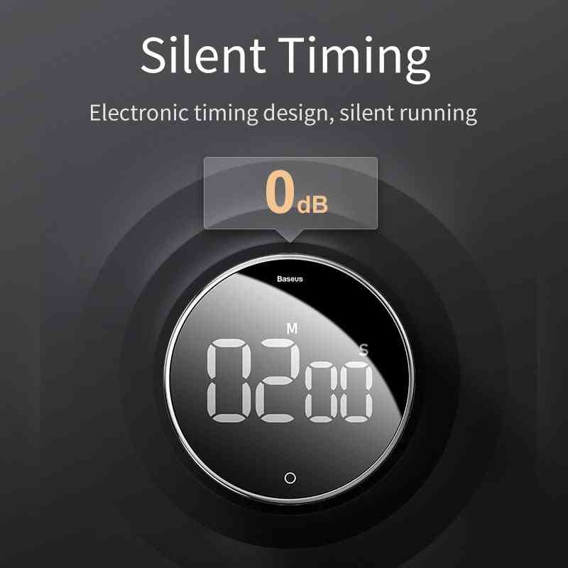 Magnetic Digital Timer For Kitchen Cooking, Shower Study Stopwatch (no Battery)