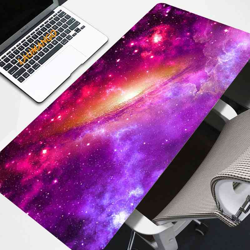 Non-slip Keyboard Long Big Mouse Mat, Galaxy Print - Computer Accessories