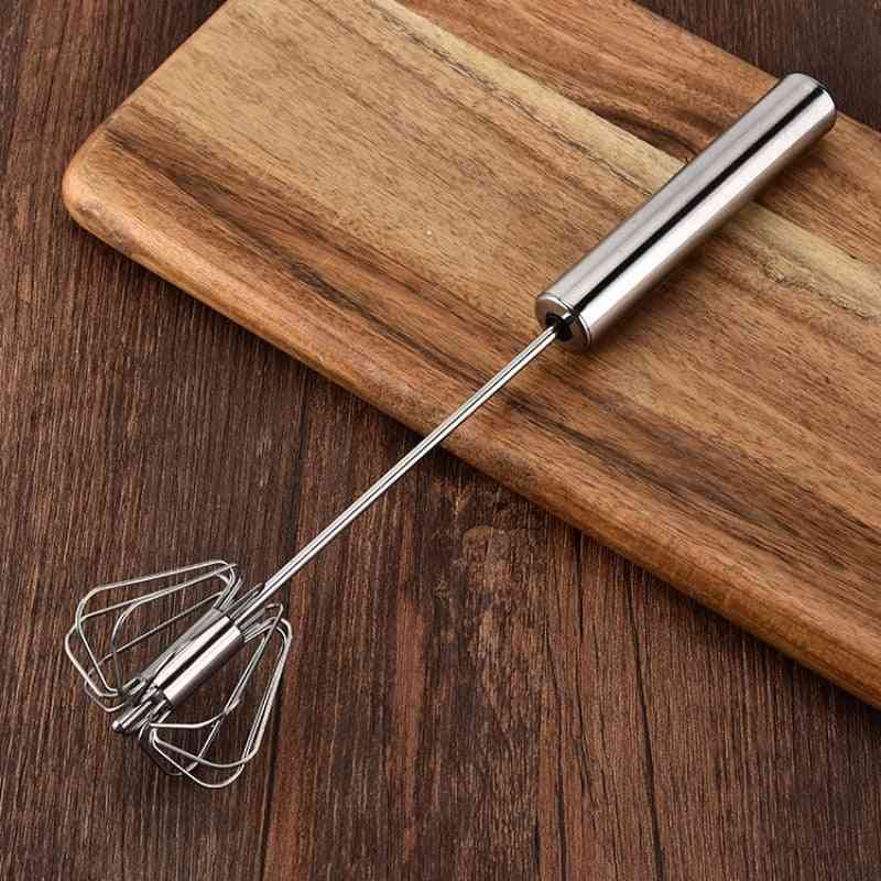 Stainless Steel, Rotary Semiautomatic, Handheld Mixer Tool For Kitchen Cooking