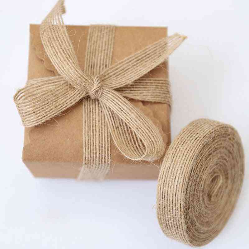 5m Natural Hemp Rope, Ribbon Roll Burlap For Wedding Party Supplies Decoration