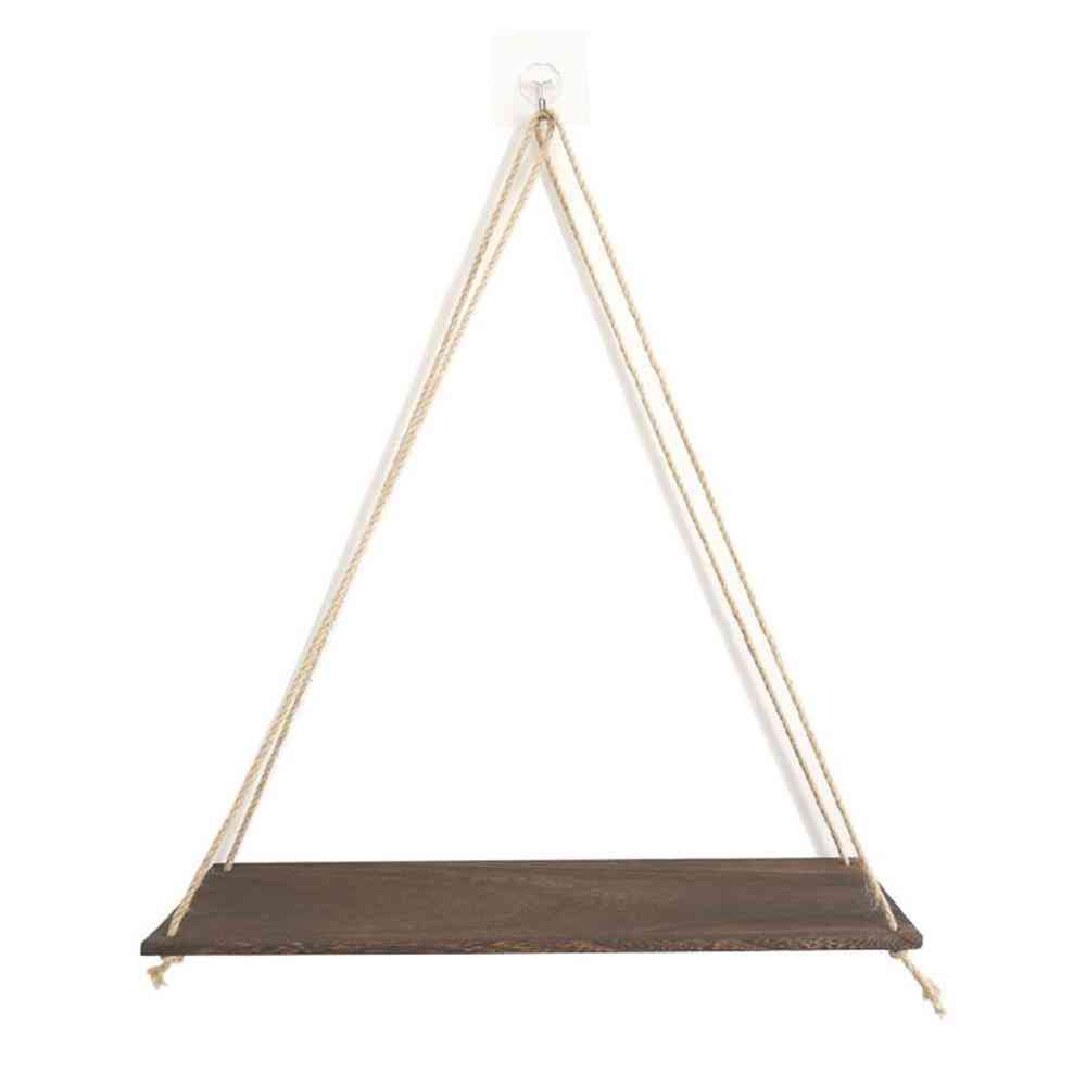 Premium Wood Swing, Hanging Rope, Wall Mounted, Floating Shelves