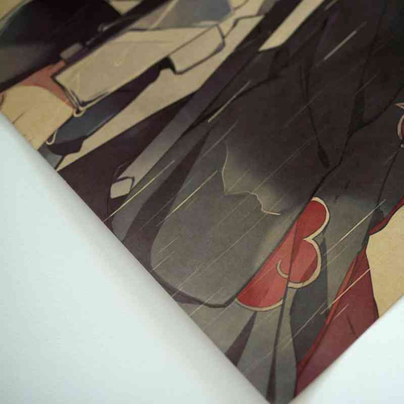 Anime naruto- uchiha itachi, pôster de papel kraft, adesivo de parede