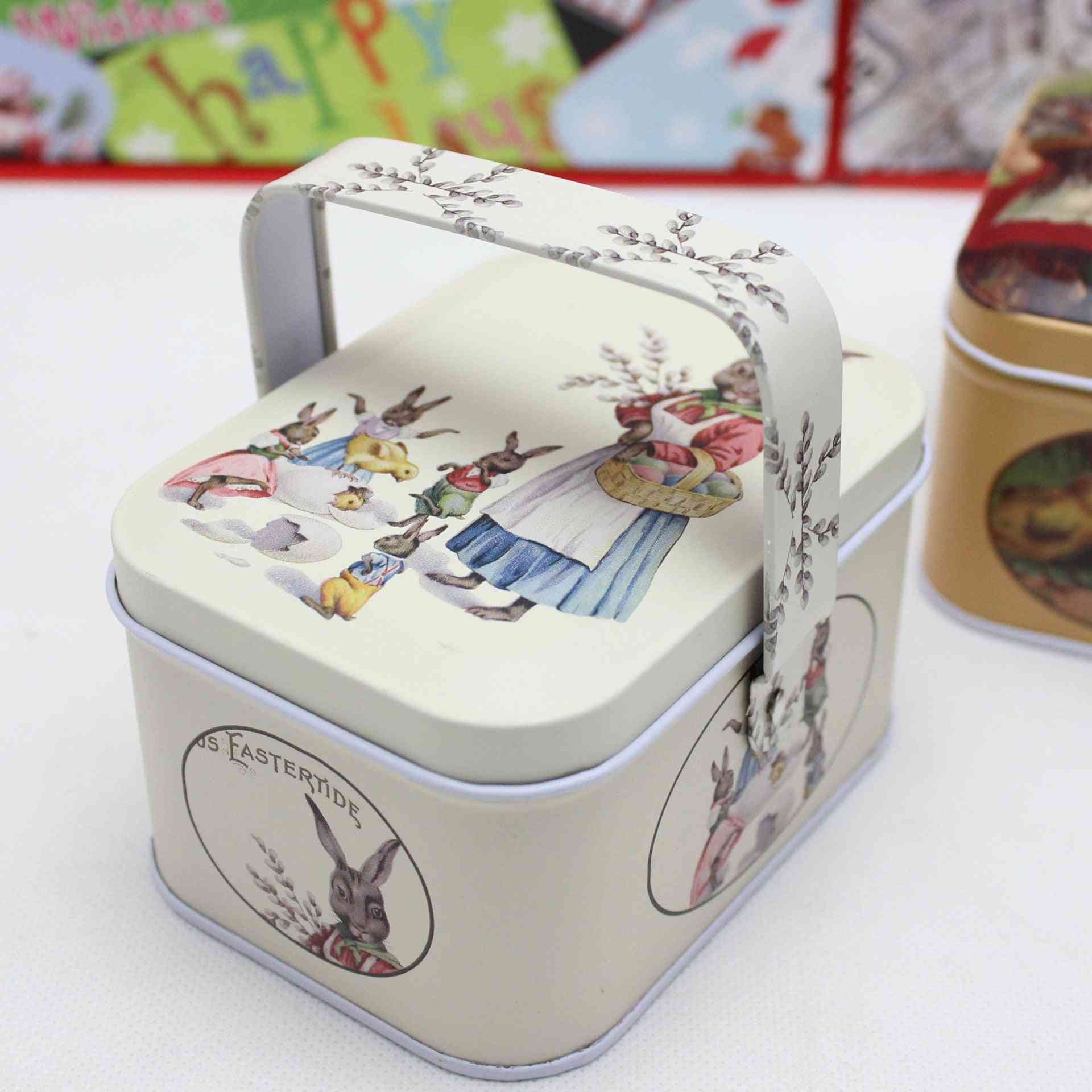 Small Suitcase, Storage Tin With Lids Candy, Cookie Box