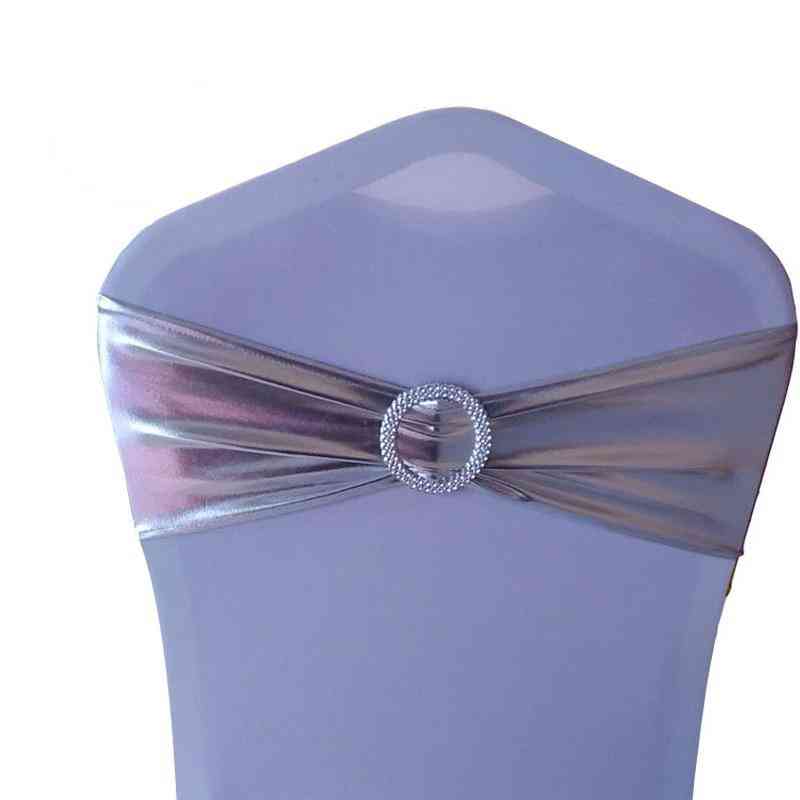 Spandex Elastic Chair Sash Band With Buckle For Wedding Banquet Party