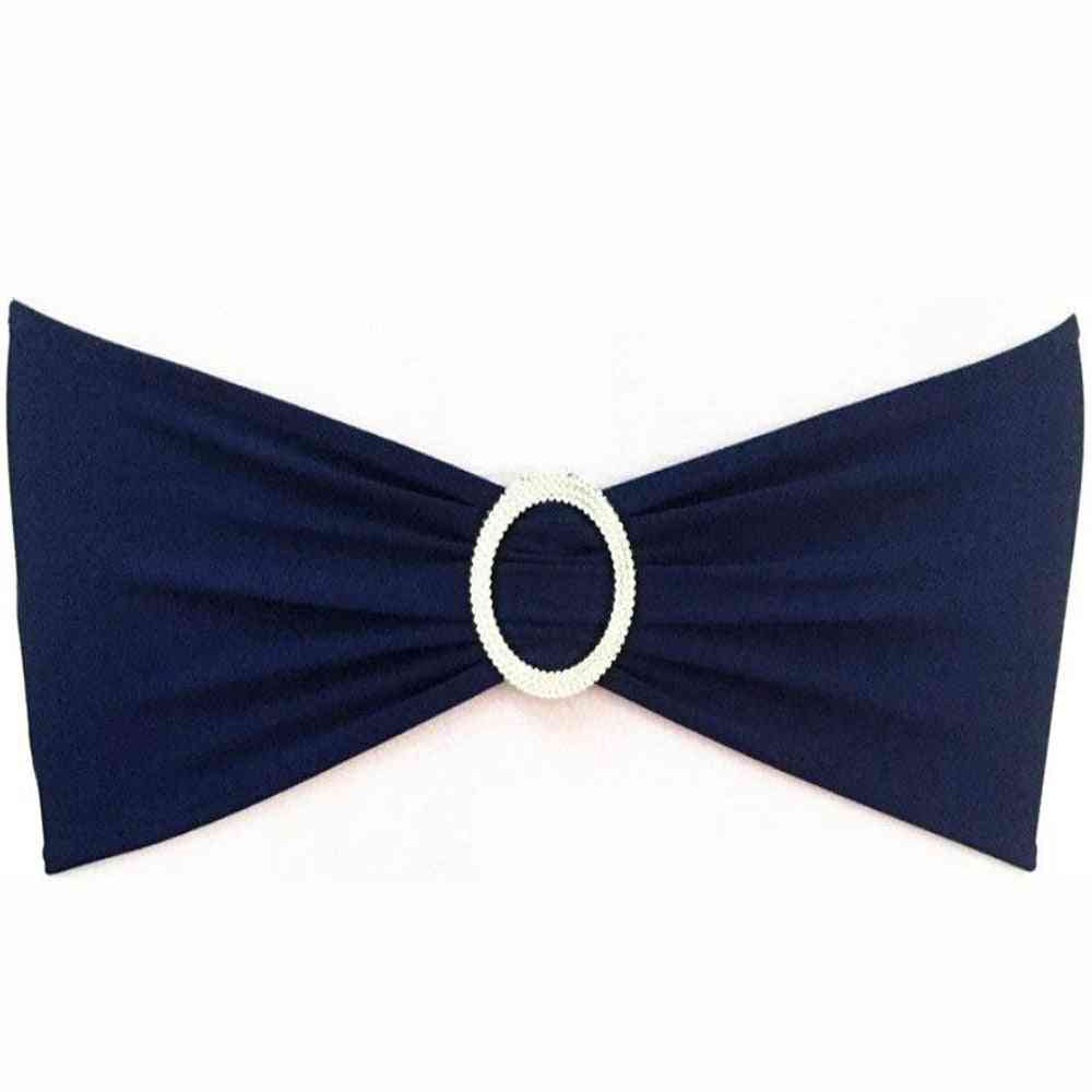 Spandex Elastic Chair Sash Band With Buckle For Wedding Banquet Party