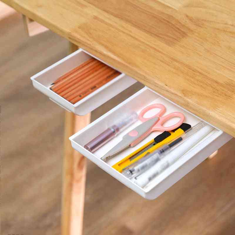Drawer Storage Box Self Stick Pencil Tray Stand