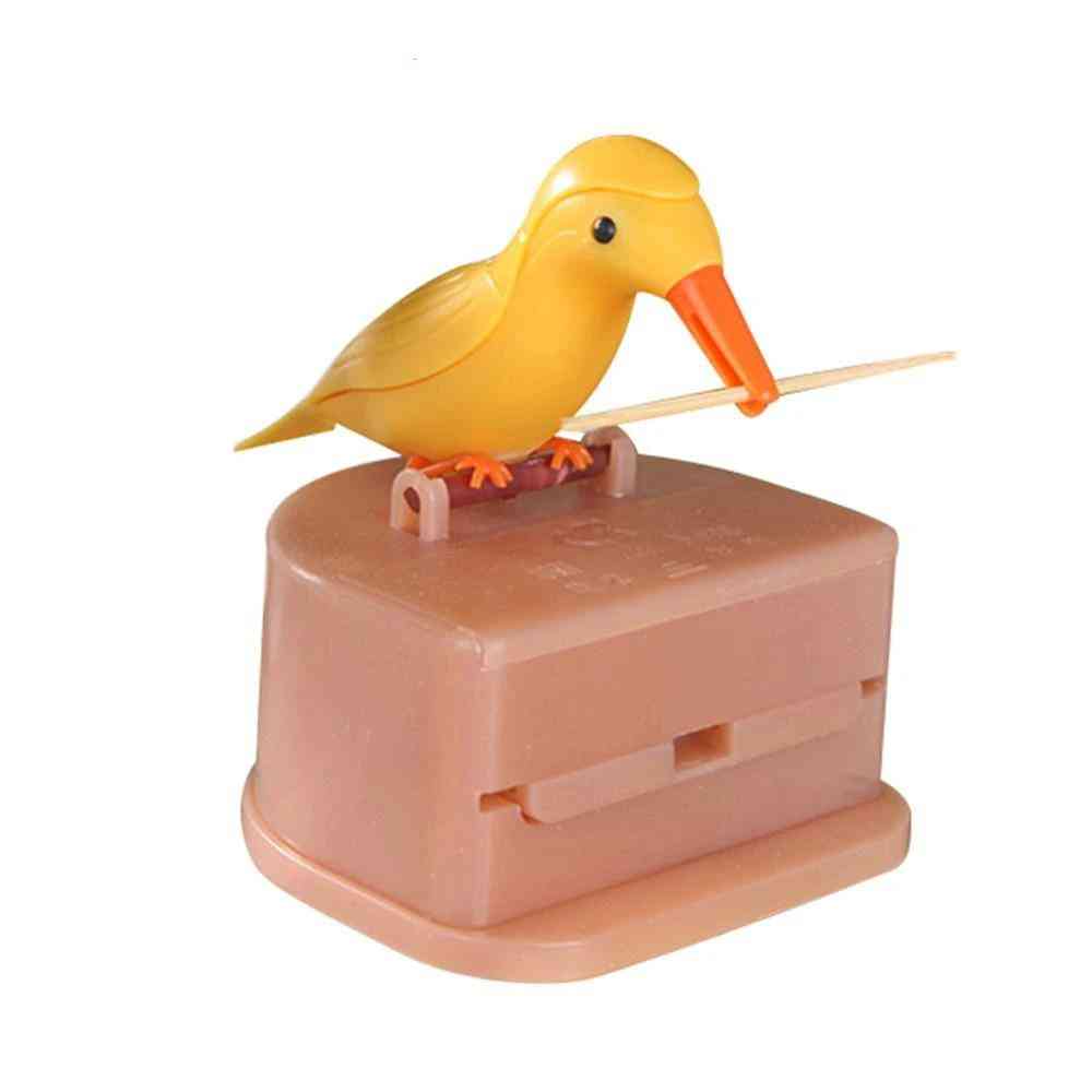 Automatic Bird Toothpick Container, Dispenser Holder