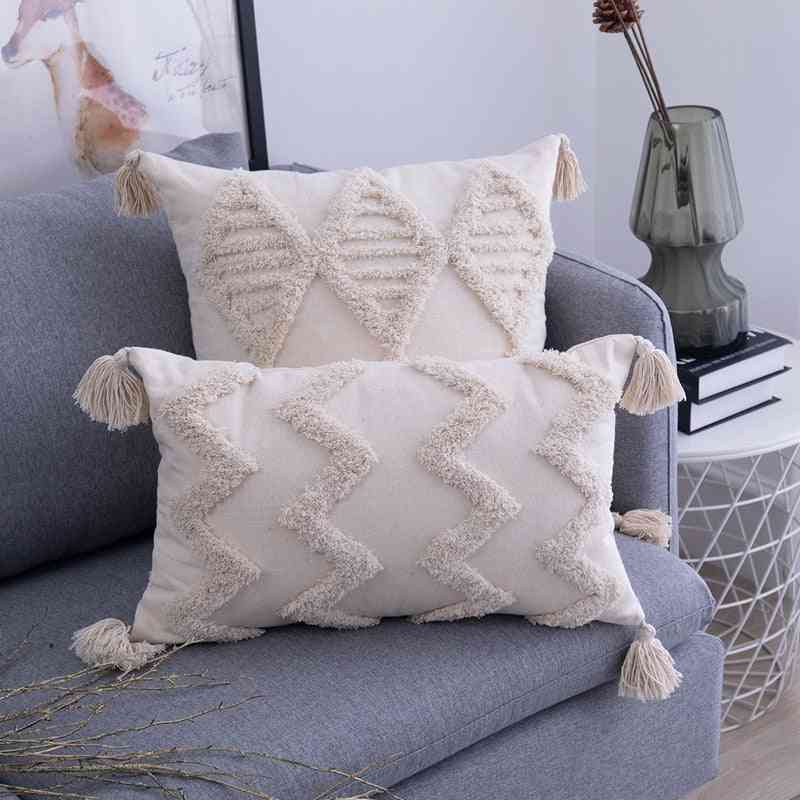 Tassels Decorated Cushion Cover