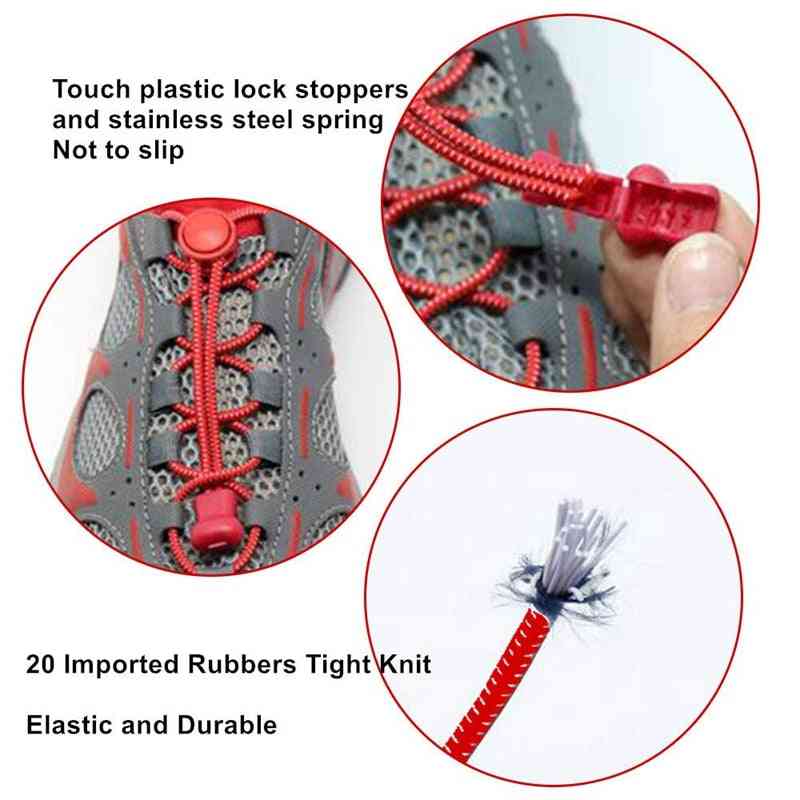 Elastic Round Locking No-tie Shoe Laces For Sneakers