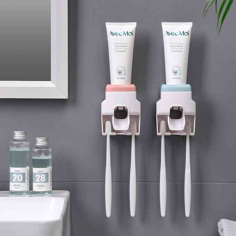 Automatic Toothpaste, Dispenser Toothbrush Holder For Bathroom Accessories