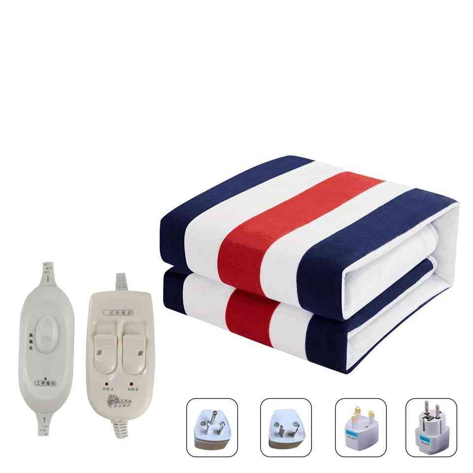 Electric Heated Blanket, Double Control Small Printed Manta Electrica Bed Warmer Pad