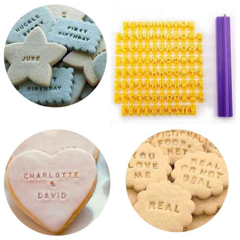 Alphabet Letter/number Cookie Press Stamp, Cake Baking, Fondant Molds Tools