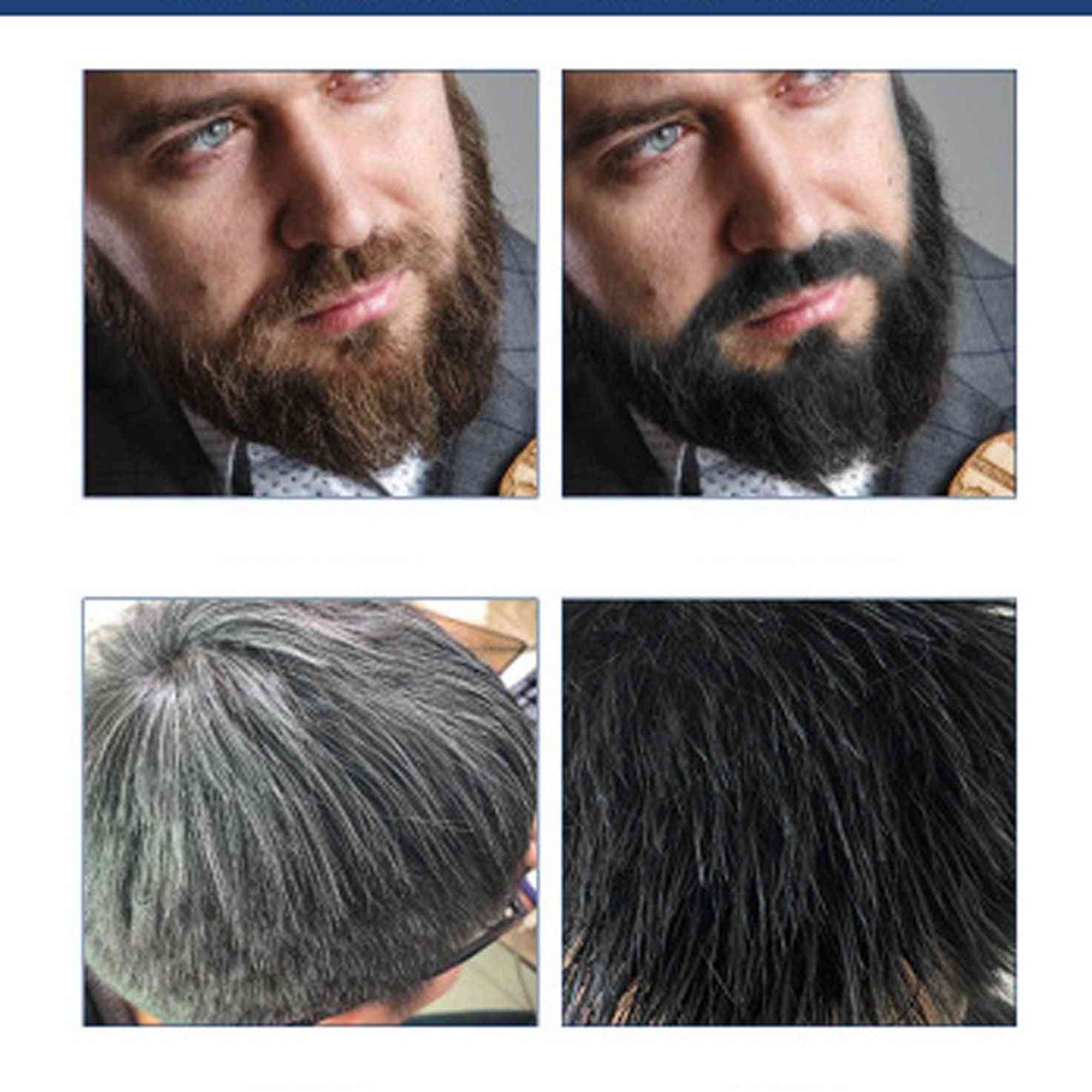 Teinture naturelle longue durée pour la barbe, épilation, shampoing blanc (noir)