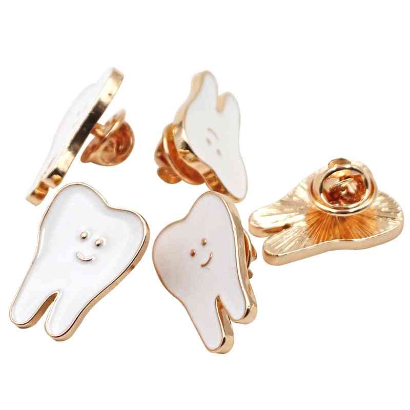 Cute Tooth Shape, Brooches Cartoon, Healthy Dentist Pins For Dental Clinic