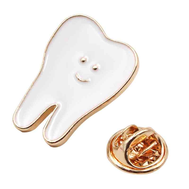Teeth Metal Brooch Cute Cartoon Shape Badge Accessories
