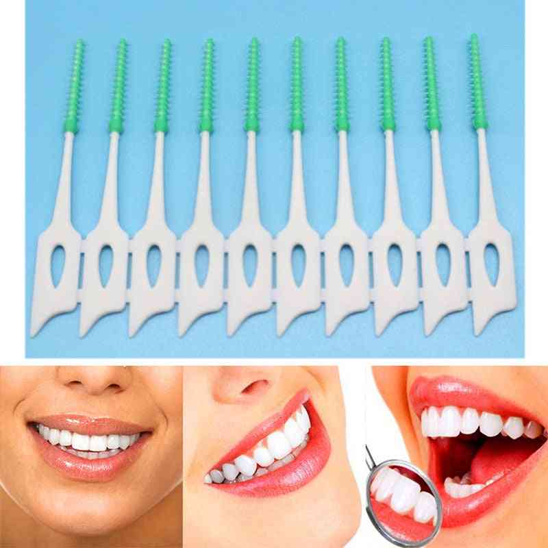 Zahnseide Interdentalbürste Zähne Stick