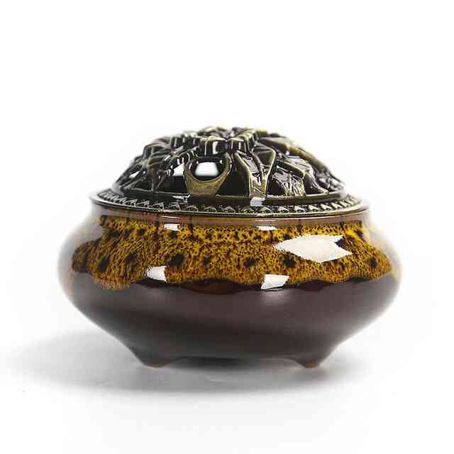 Portable- Porcelain Ceramic Censer, Buddhism Incense Holder