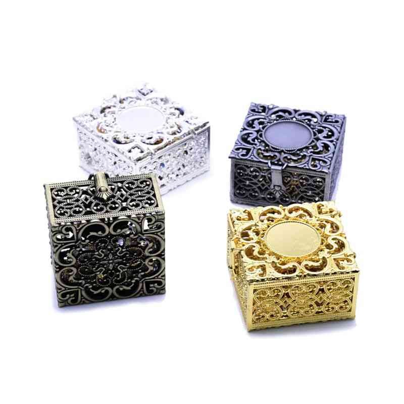 Rosary Bead Necklace, Metal Christian Catholic, Religious Jewelry, Case Storage Box