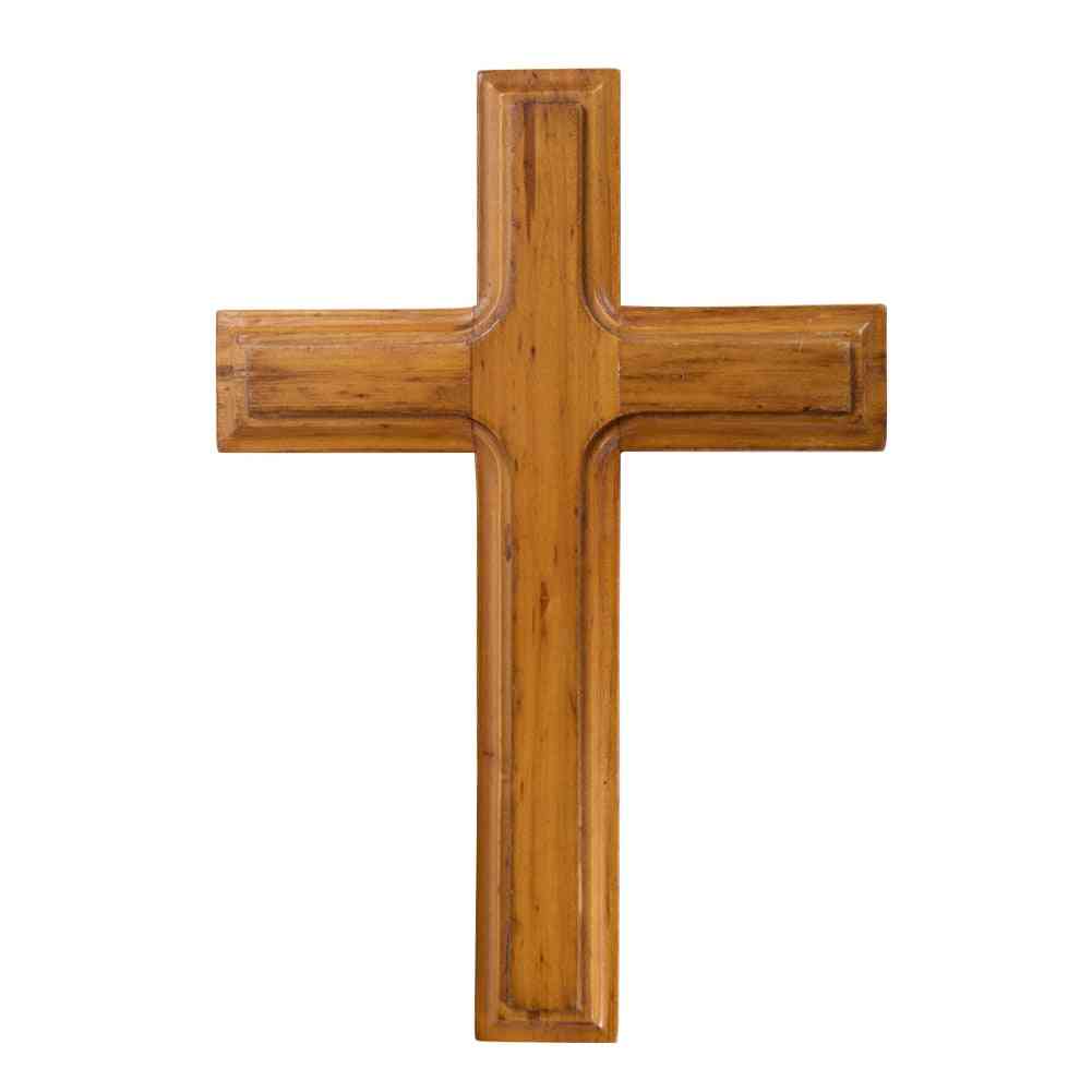 Christ catholique, crucifix fait main, croix jésus en bois massif pour bureau, chambre