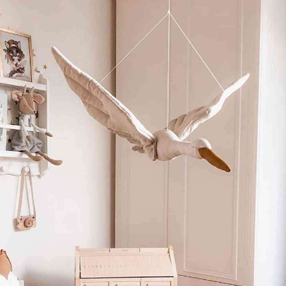 Wall Hanging Swan Plush Stuffed Doll, Nursery Room Pendant