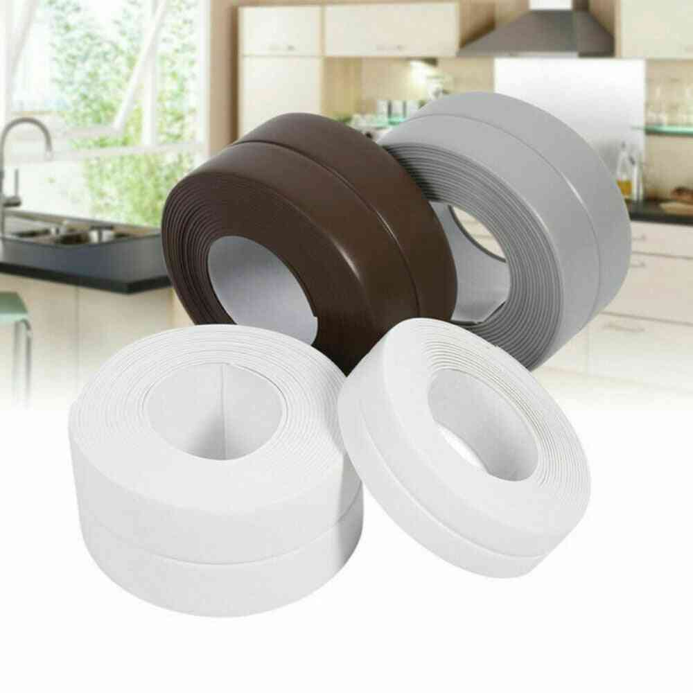 Sealing Strip Tape- White Pvc, Self-adhesive Waterproof, Wall-sticker