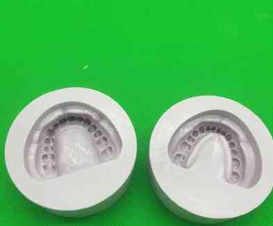 Gesso dentale in silicone, blocco stampo modello con foro e senza foro