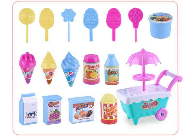 Niño juego de simulación comida - juguete educativo juego de pasatiempos (carrito de helados)