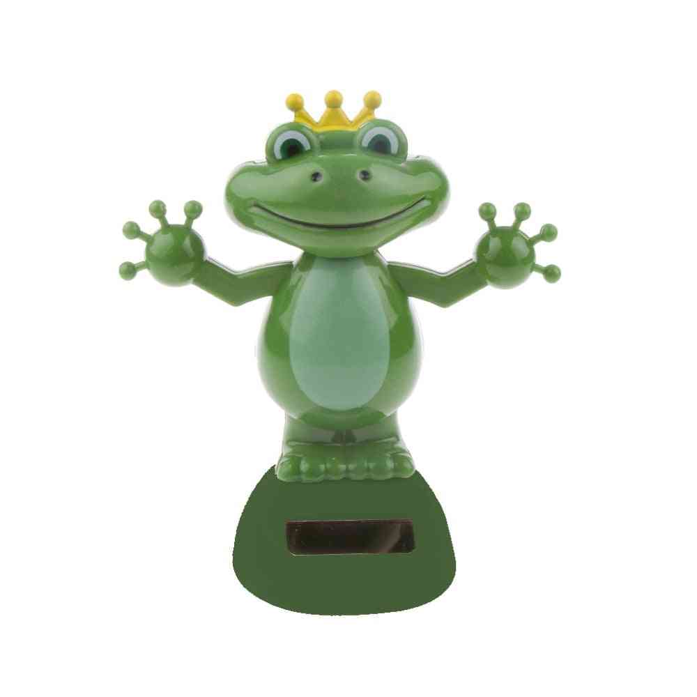 Solar Power Dancing Frog Doll Car Interior Ornament