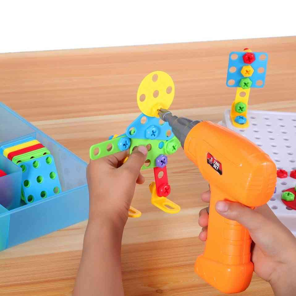 Wiertarka udawaj zagraj w kreatywne gry edukacyjne projektowanie mozaiki zestaw narzędzi do budowania zabawek