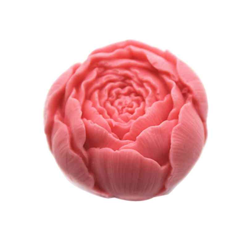 3d- moule à savon, bougie fleur rose, décoration gâteau silicone cire
