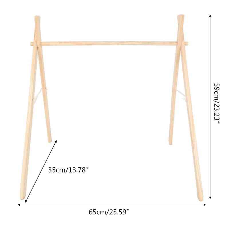 Severský jednoduchý dřevěný stojan na fitness rámy, dekorace pokojů