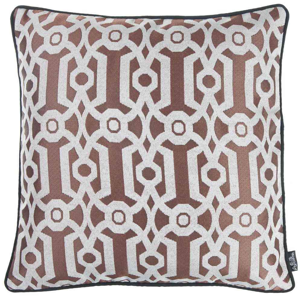 Jacquard Red Geo Square - Pillow Cover