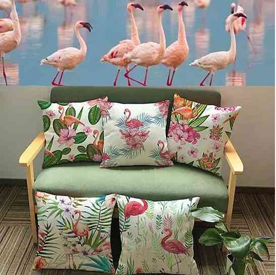 Bajeczne poszewki na poduszki flamingi - wzór A.