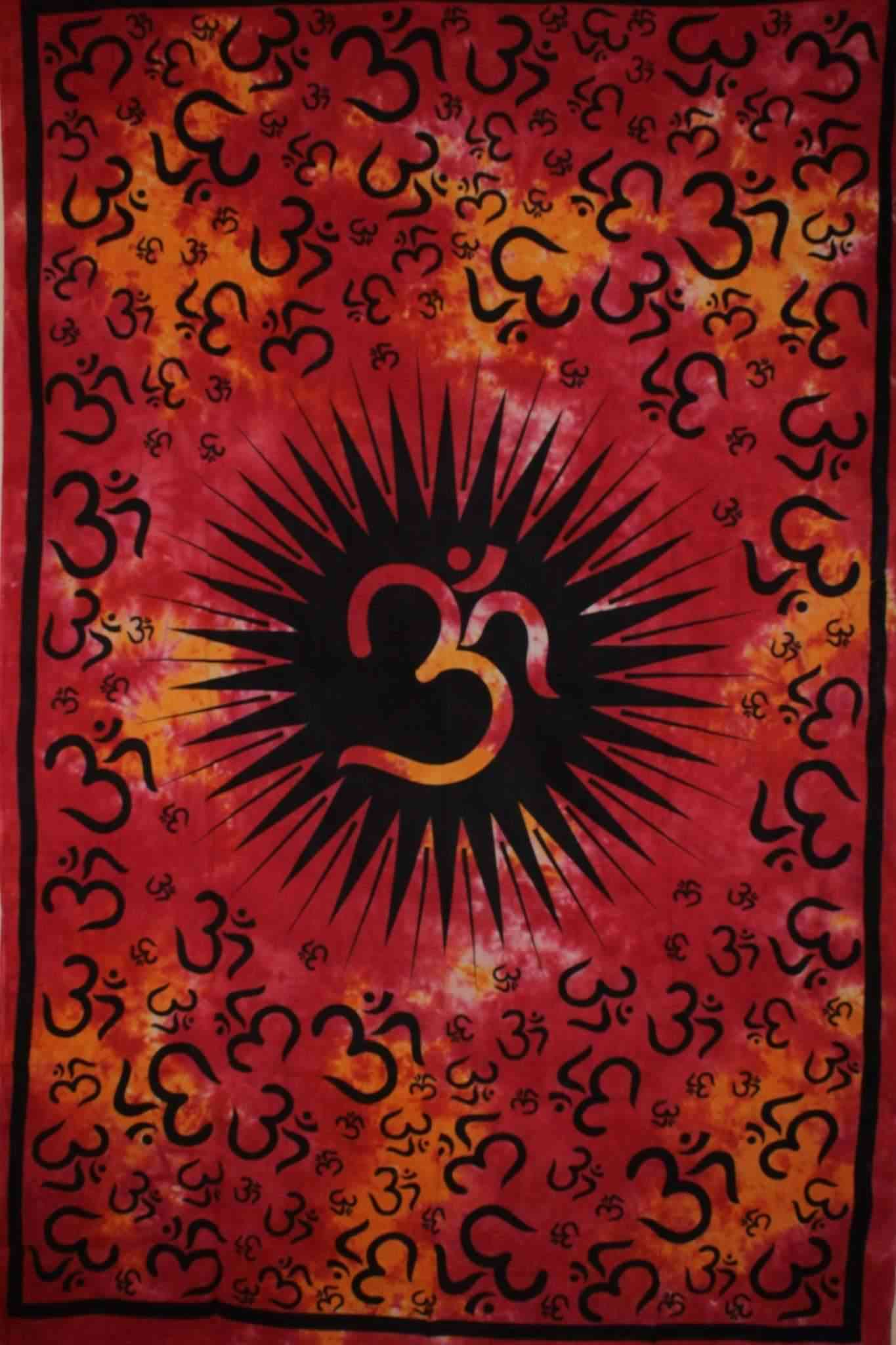 Red Om Echoes - Decorative Tapestries
