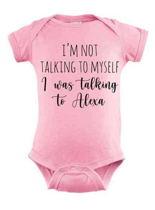 Jag pratar inte med mig själv jag pratade med alexa skjortor för män småbarn kvinnor