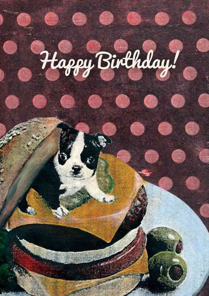 Feliz aniversário cartão de aniversário boston terrier