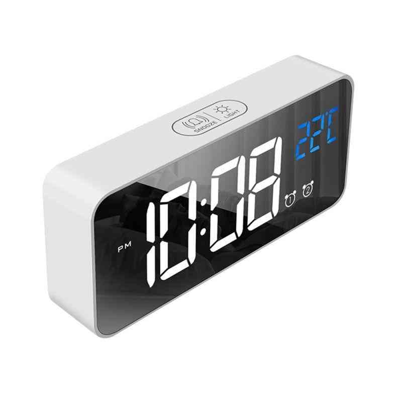Led Digital Alarm Clock Intelligent Voice Control With Snooze