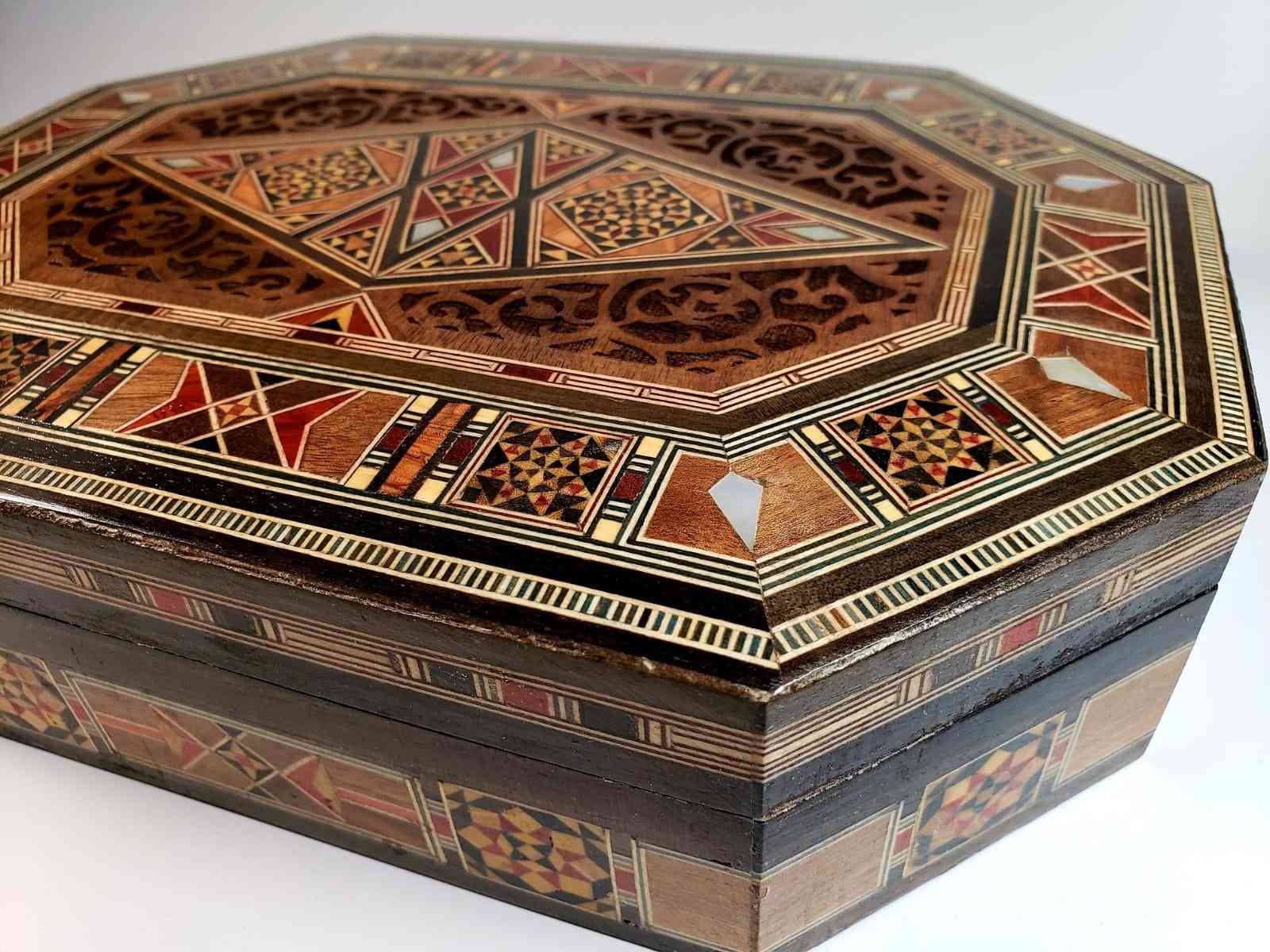 Mother Of Pearl Syrian Mosaic Jewelry Box