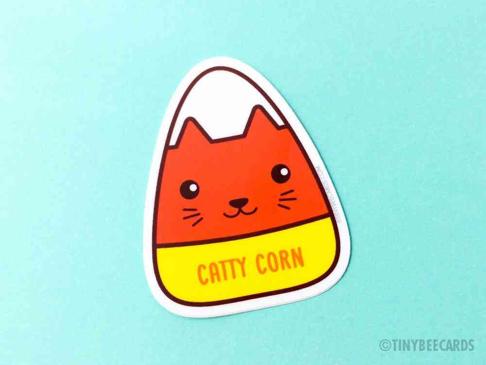 Vinylová samolepka Catty Corn Cat Candy Corn